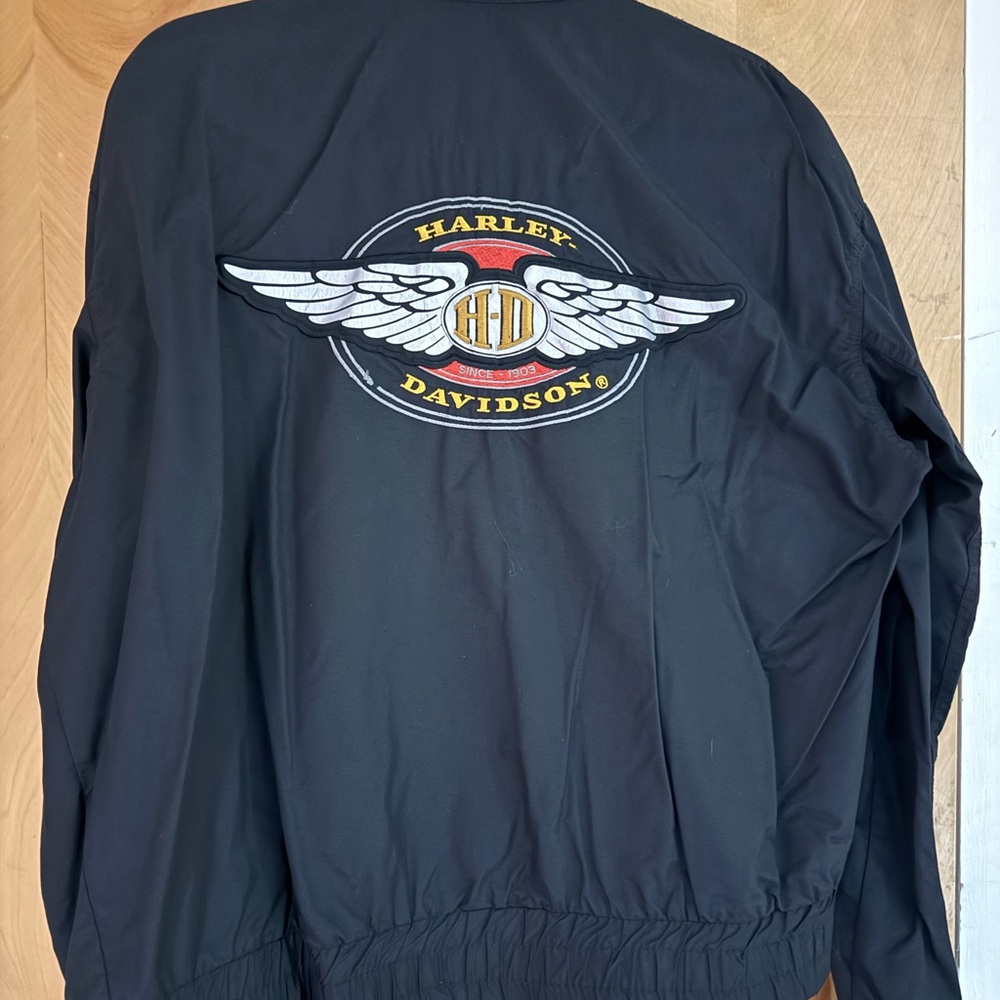 Harley-Davidson Black Bomber Jacket with Embroidered Emblem - Picture 4 of 4